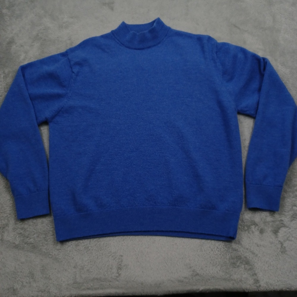 Raffi Sweater Mens Large Blue Cashmere Pullover‎ Turtleneck Preppy
